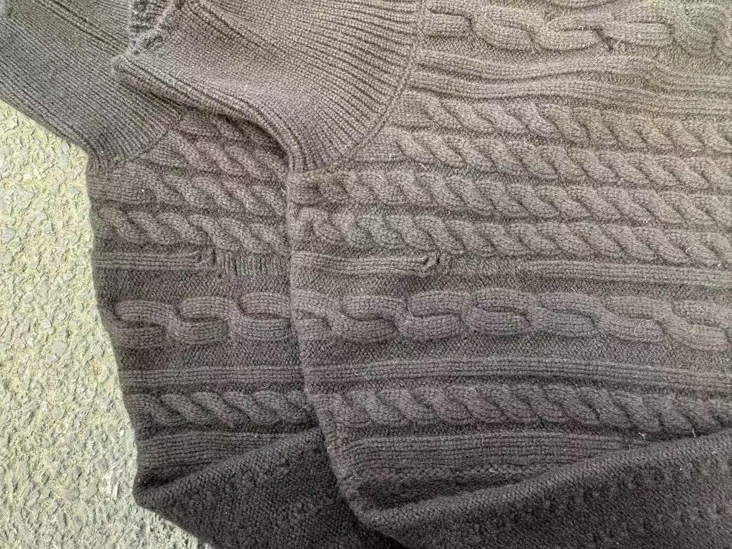 ERD AW24 Runway Turtleneck Sweater - Old Money Vibe 100% Wool Cable Knit