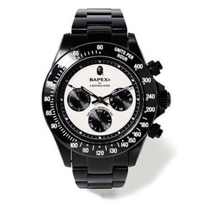 Self-made BAPEX TYPE 3 Triple-Eye Primate Head Watch - Panda Dial Quartz Chronograph