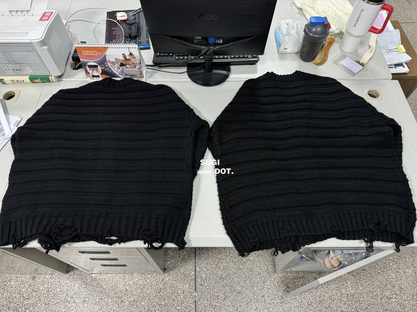 24FW Maison MM6 Destroyed Knit Wool Margiela Cardigan Jackets - Slouchy Style