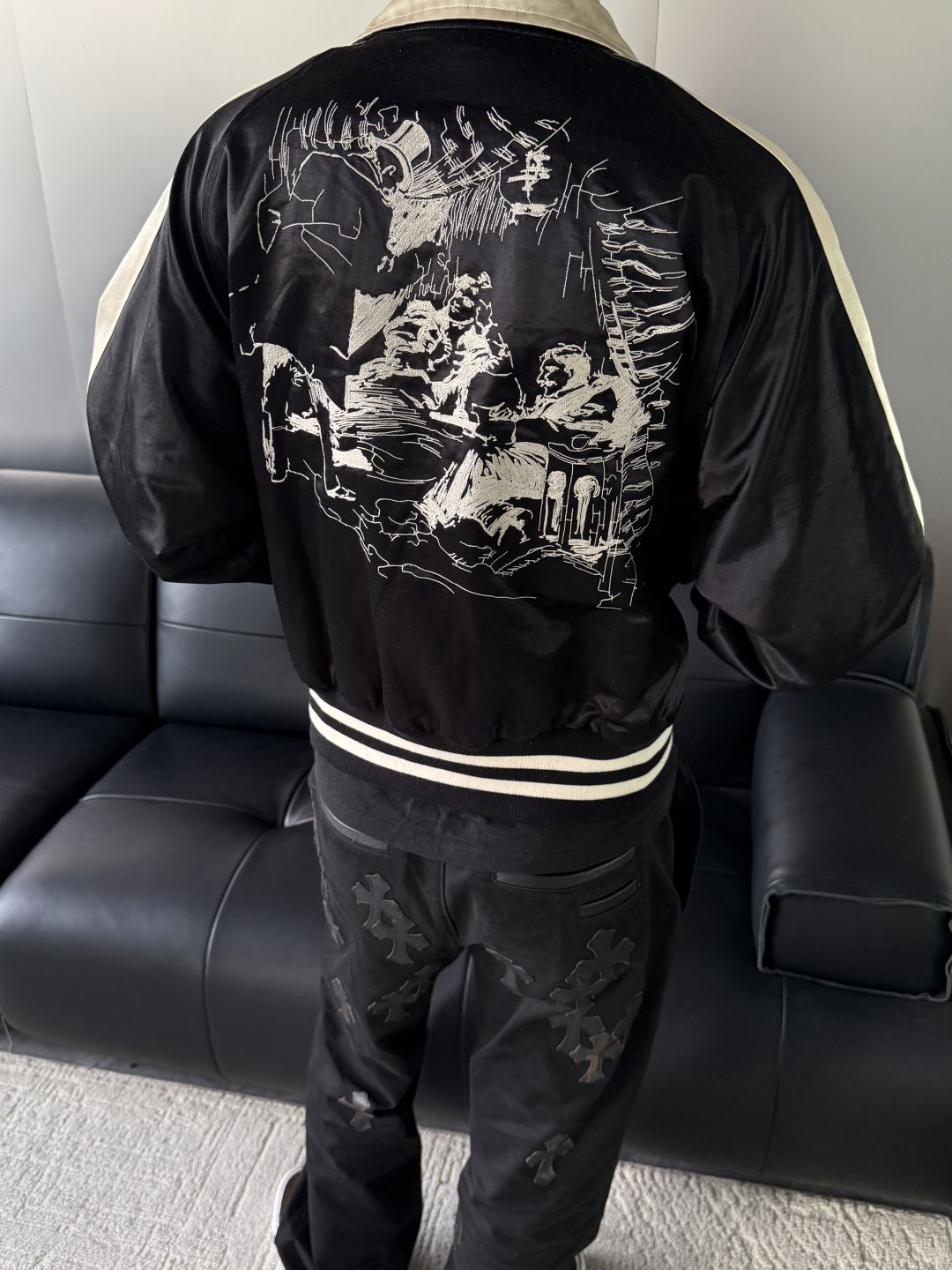 ERD AW24 'Opium Den' Varsity Jacket - Silk Court Embroidery Baseball Coat