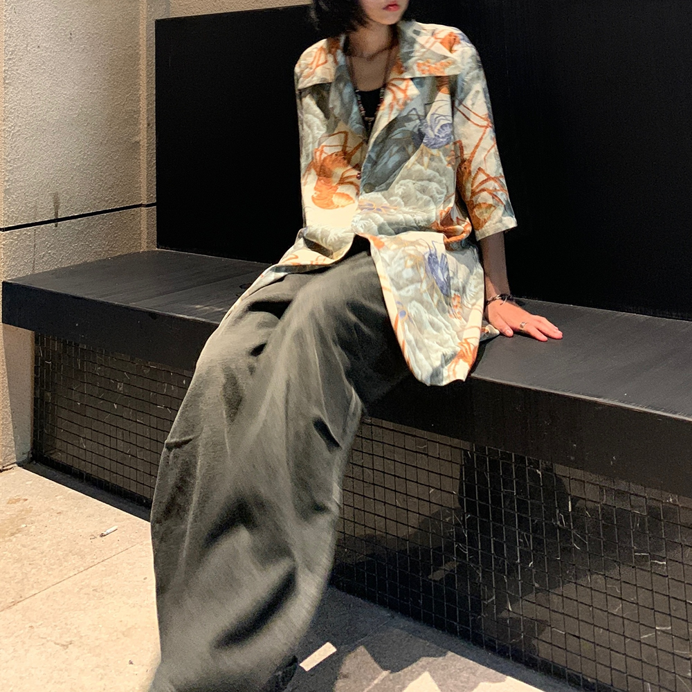 Self-made Yohji 97ss Archive Collection -Ink Lobster Hawaiian Shirt Suit Jackets