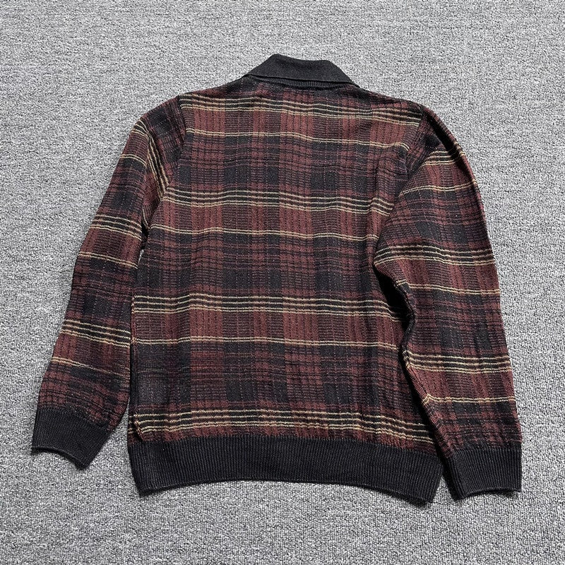 Self-made Our Legacy Evening Polo Hemp Check Knitwear - Malard Colorway Striped