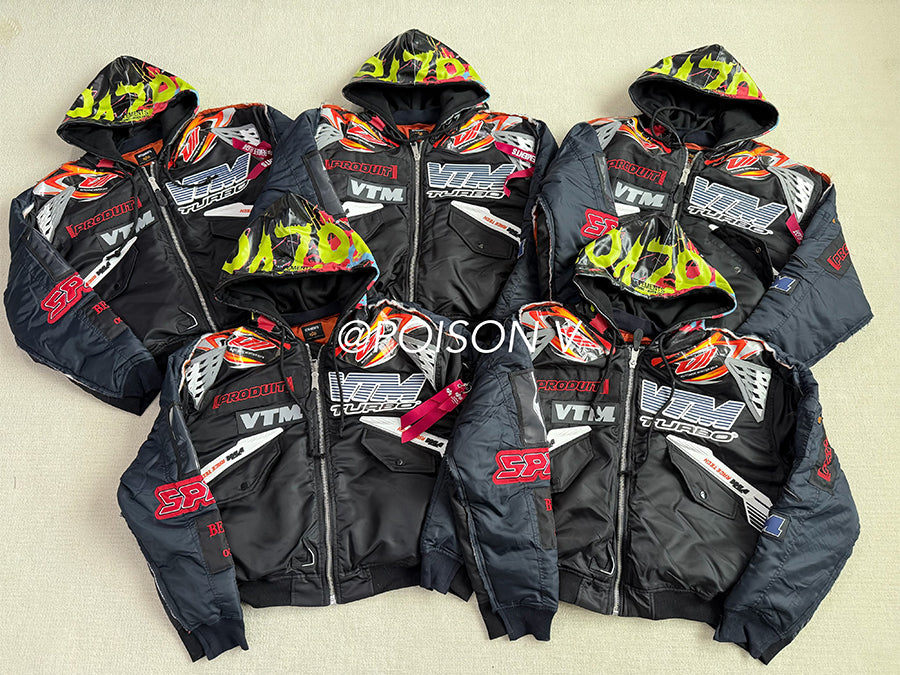 Self-made VTM Bomber Jacket Vetement Embroidered Patchwork Detail Racing Hoodie