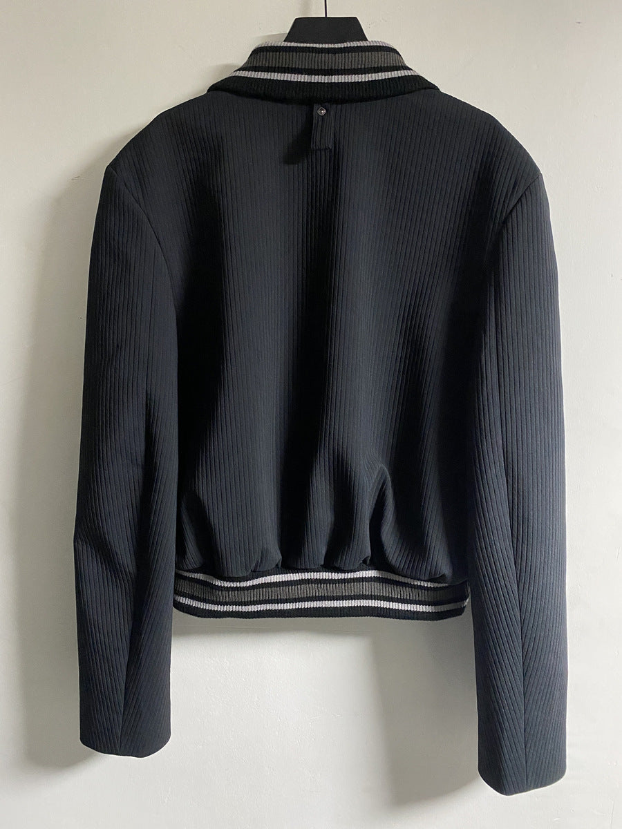 donclick 22FW Kiko Kostadinov Black V-Neck Jacket -Button Zip Casual Long Sleeve