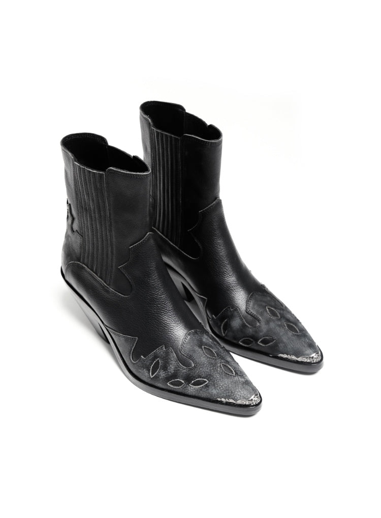 Top-Grain Leather Sole Chelsea Boots -Handcraft Distressed Western Metal Toe Cap