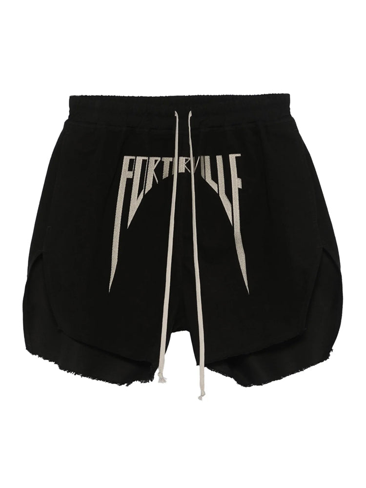 RO ACBT Boxing Shorts - Heavyweight Embroidered Logo Drawstring Cropped Pants