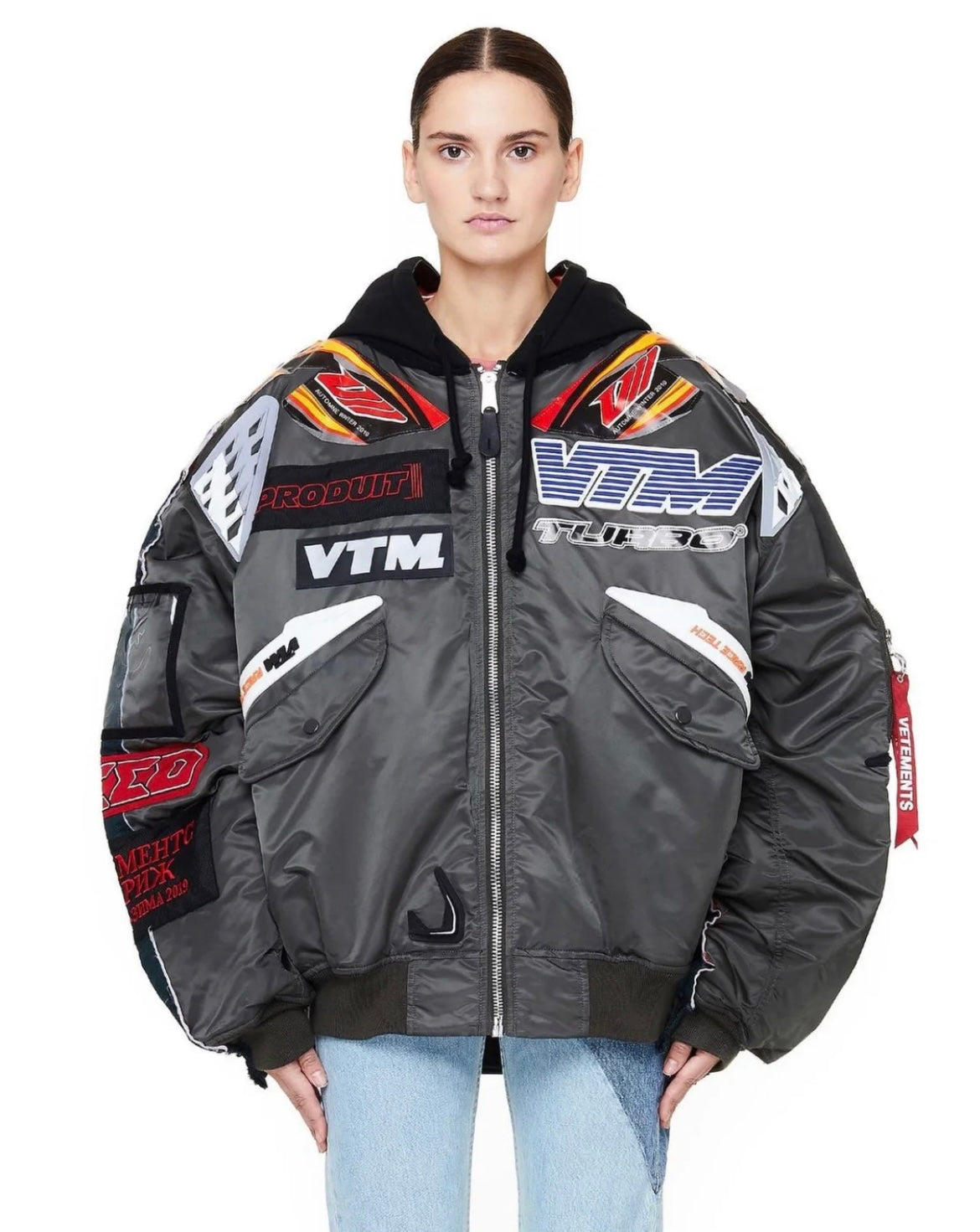 Self-made Vetements x Alpha AW18 Runway Bomber – 3D Silicone Racing Jacket Kanye