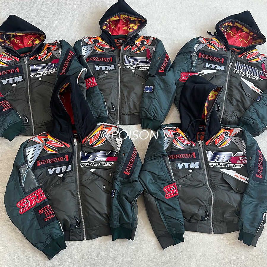 Self-made Vetements x Alpha AW18 Runway Bomber – 3D Silicone Racing Jacket Kanye