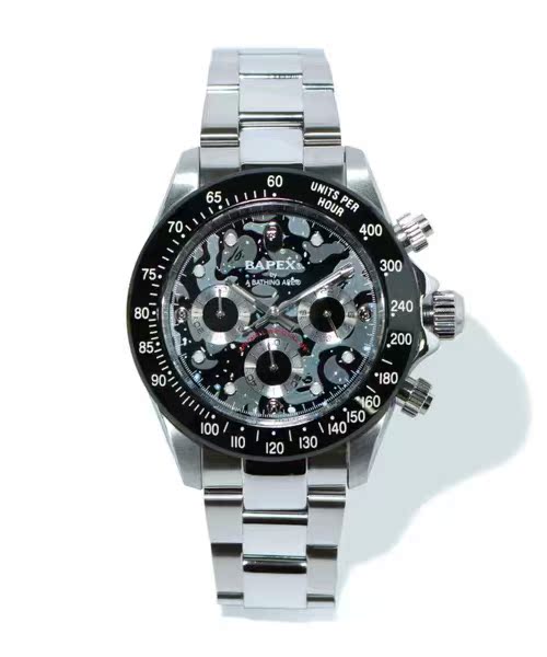Self-made BAPEX TYPE 3 Triple-Eye Primate Head Watch - Panda Dial Quartz Chronograph