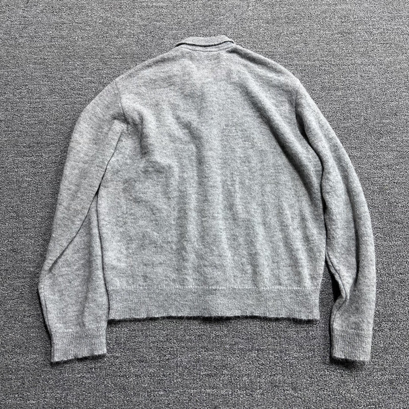 donclick 24FW Our Legacy Mohair Wool Blend Cardigan Light Grey Relaxed Fit Knit