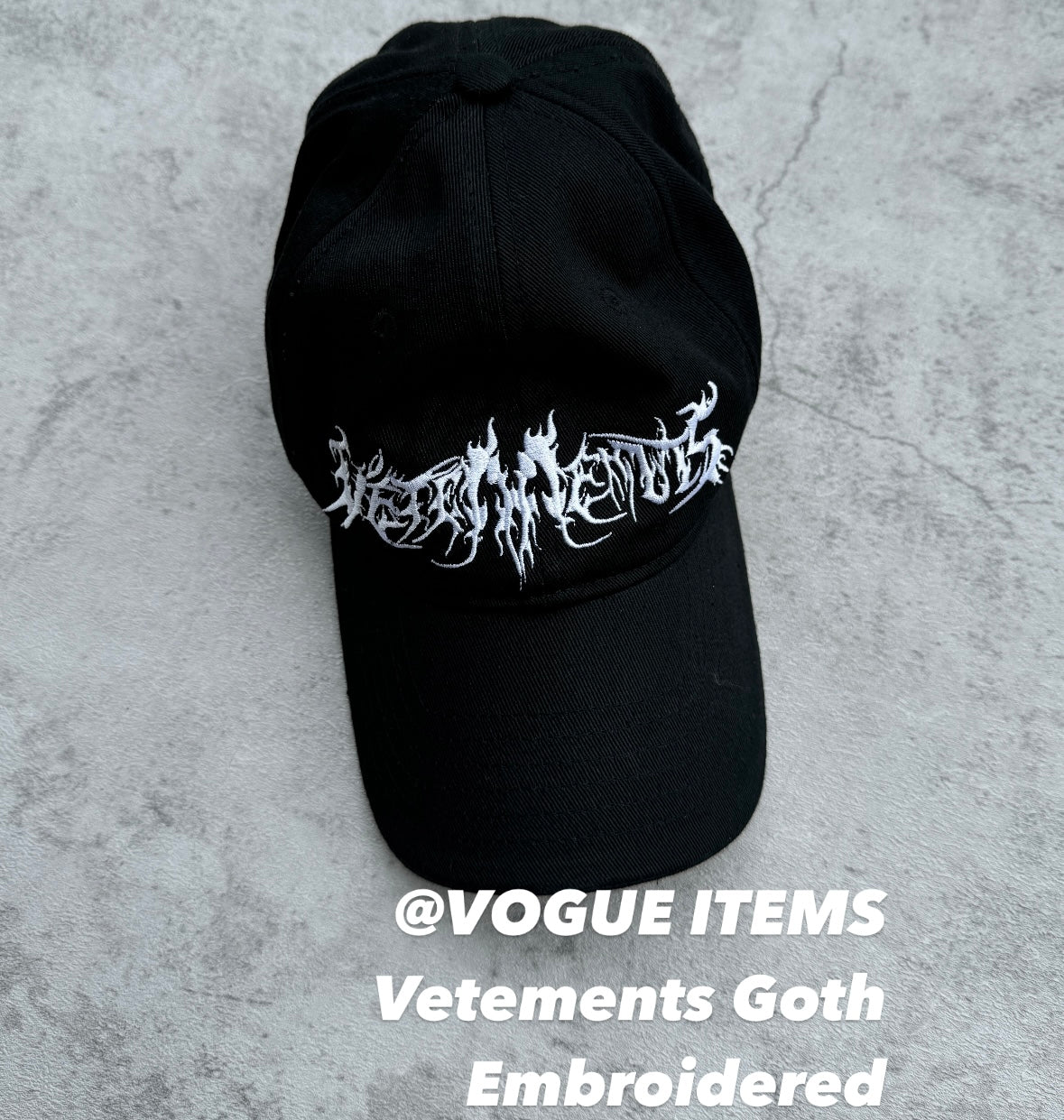 Vetements Gothic Embroidered Hat – Pentagram & Sanskrit Grailed Edition