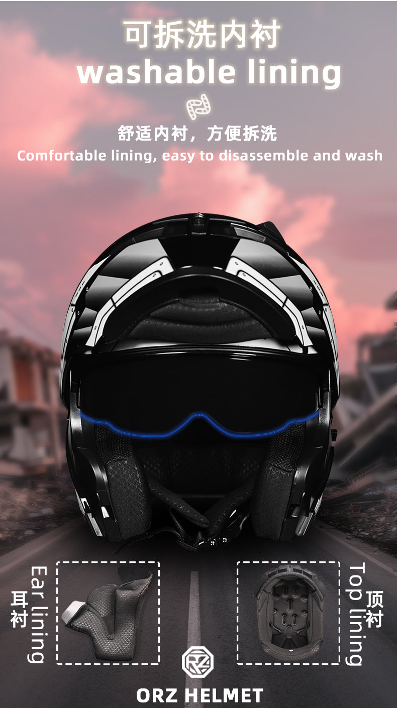 Mecha / 3C DOT Full Face Dual Visors Unisex /Bluetooth Motorcycle Helmet