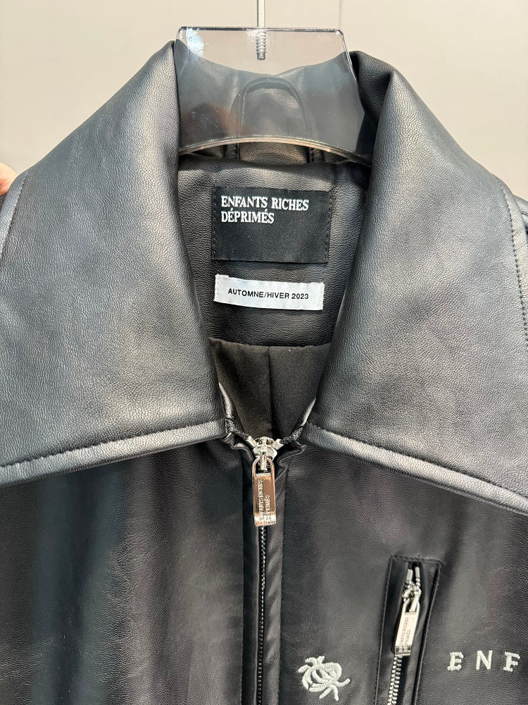 ERD Melancholic Heir PU Lambskin Jacket -Custom-Dyed Coated Cropped Leather Coat