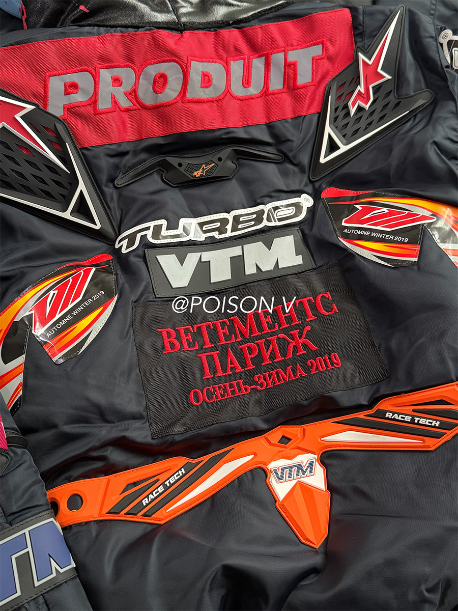 Self-made VTM Bomber Jacket Vetement Embroidered Patchwork Detail Racing Hoodie