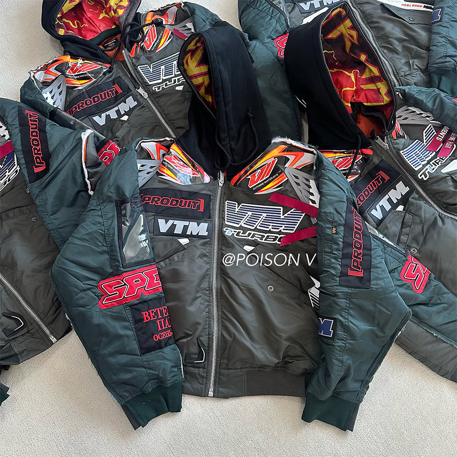 Self-made Vetements x Alpha AW18 Runway Bomber – 3D Silicone Racing Jacket Kanye