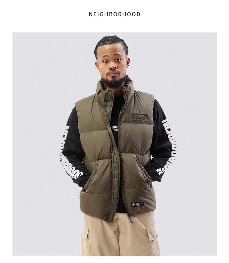 Donclickn 90% Neighborhood Duck Down Embroidered Puffer Vest - Shawn Yue Edition
