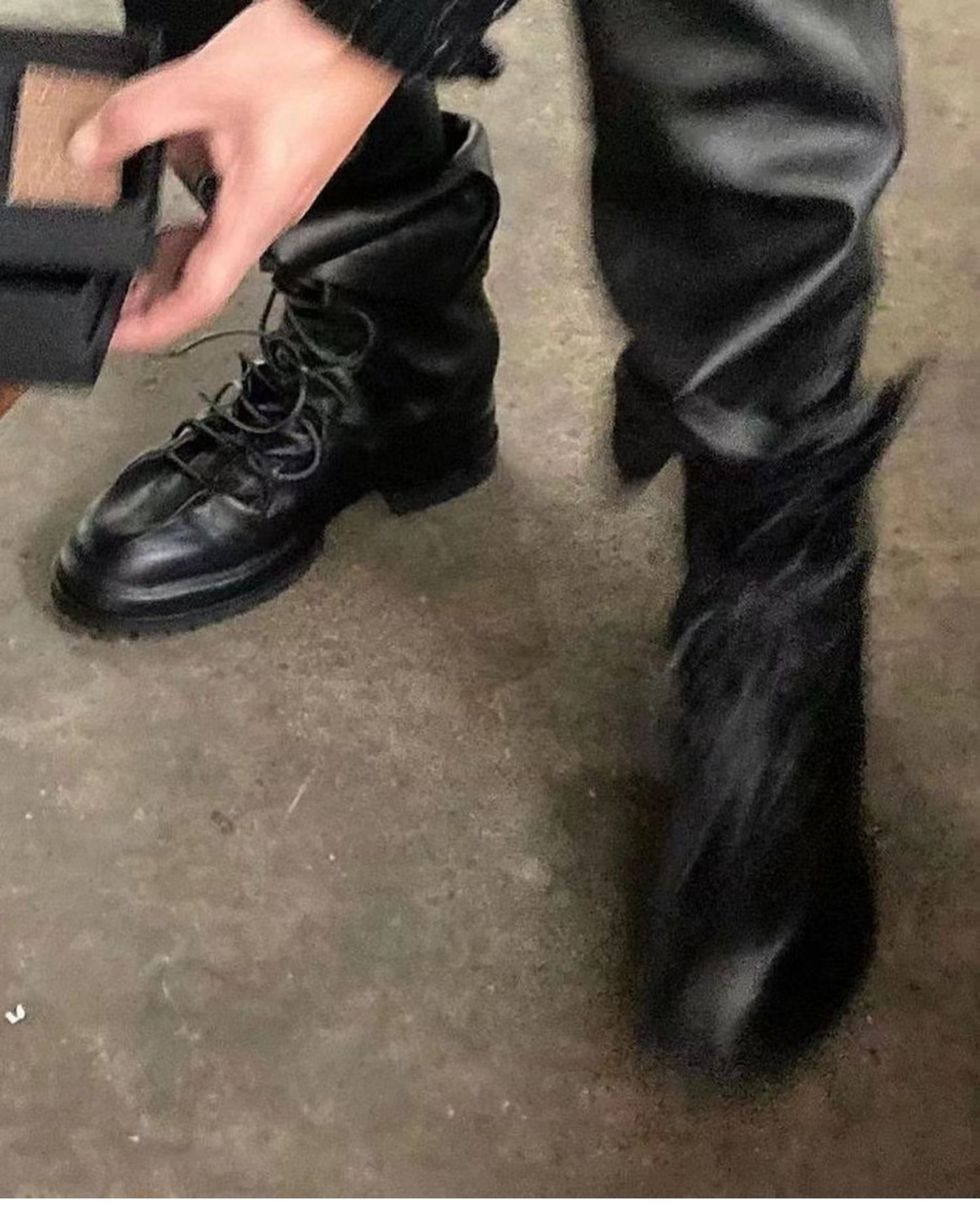 424 on Fairfax SS22 Crinkled Zip High-Top Retro Thick-Soled Lambskin Ankle Boots