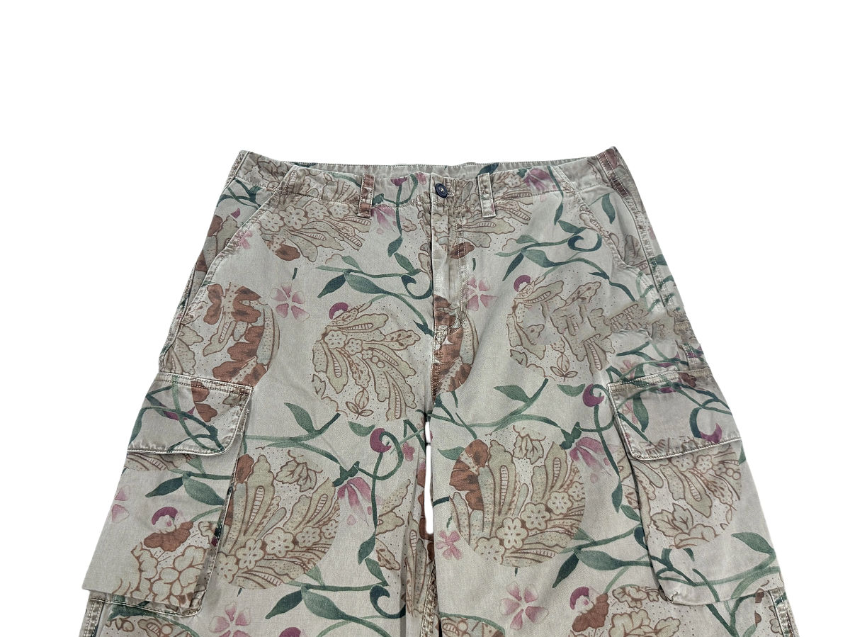 donclickin Our Legacy Floral Print Mountain Cargo Pants - Casual Brown Workwear