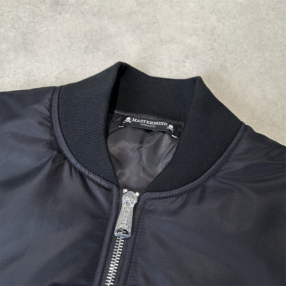 MMJ FW24 Heavyweight Padded Flight Bomber - Mastermind Black Military Jackets