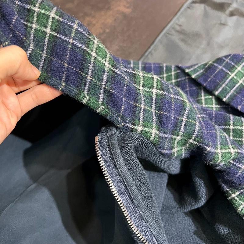 Custom-made Parisian 24FW Runway Zip Hoodie – Plaid Scarf Jackets