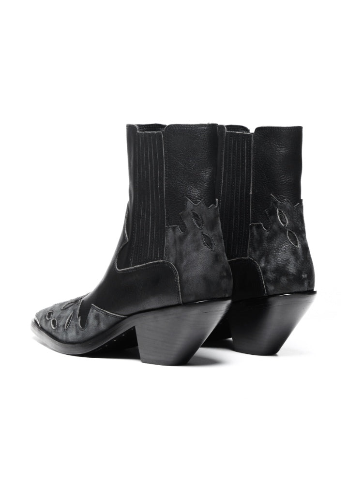 Top-Grain Leather Sole Chelsea Boots -Handcraft Distressed Western Metal Toe Cap