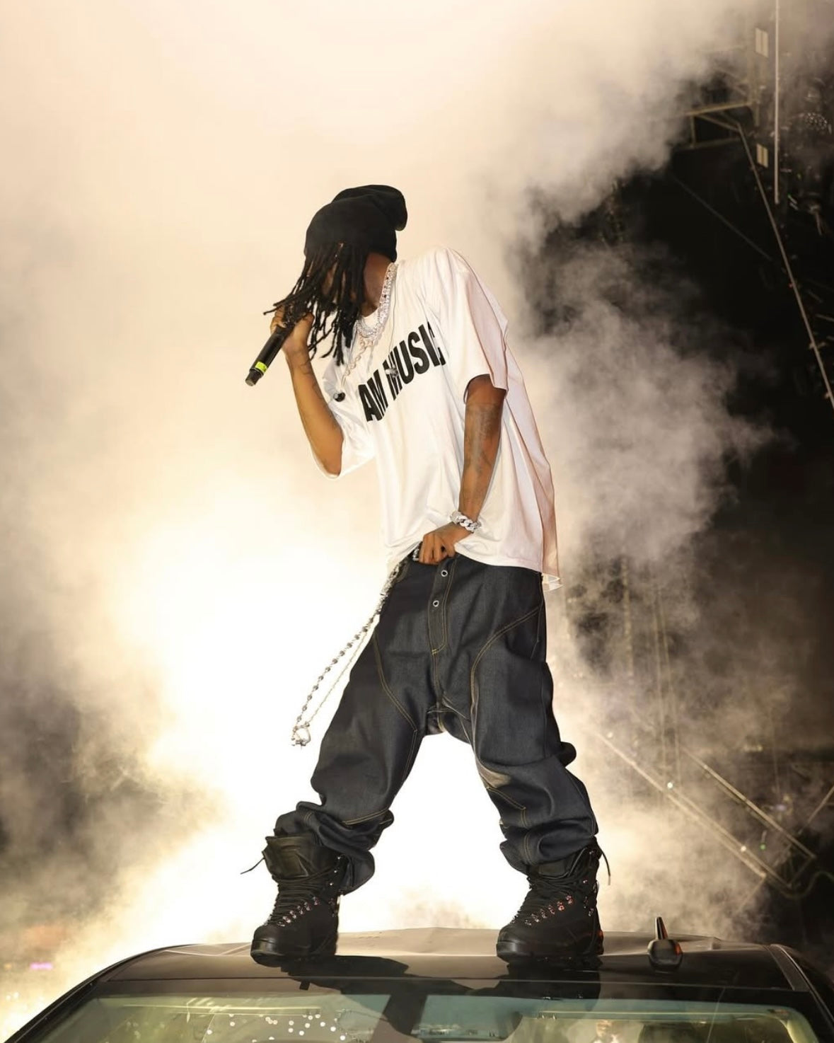 Opium YVL Style "I AM MUSIC" Tee – White Short Sleeve Playboi Carti Edition