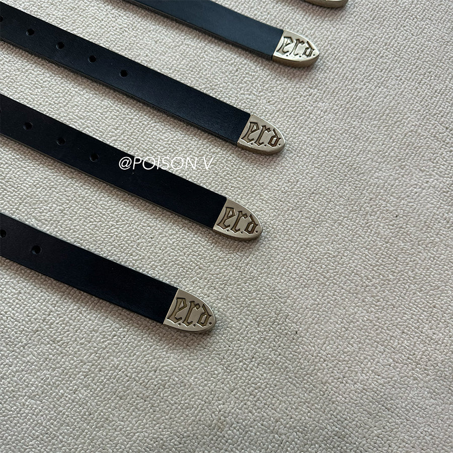 ERD SS24 'Depressed Heir' Bat-Studded Punk Belt - Top-Grain Cowhide Rocker Strap