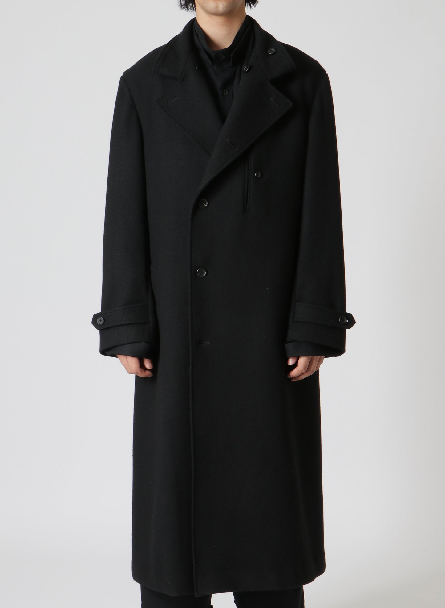 Donclickin Yohji 24AW"老虎残夢" Embroidered Overcoat - Dark Wool Coat