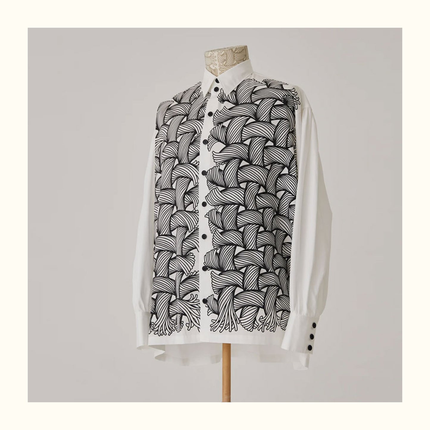 Self-made Nemeth 22SS All-Over Knot Print Shirt – Cotton Loose Fit Long Sleeve