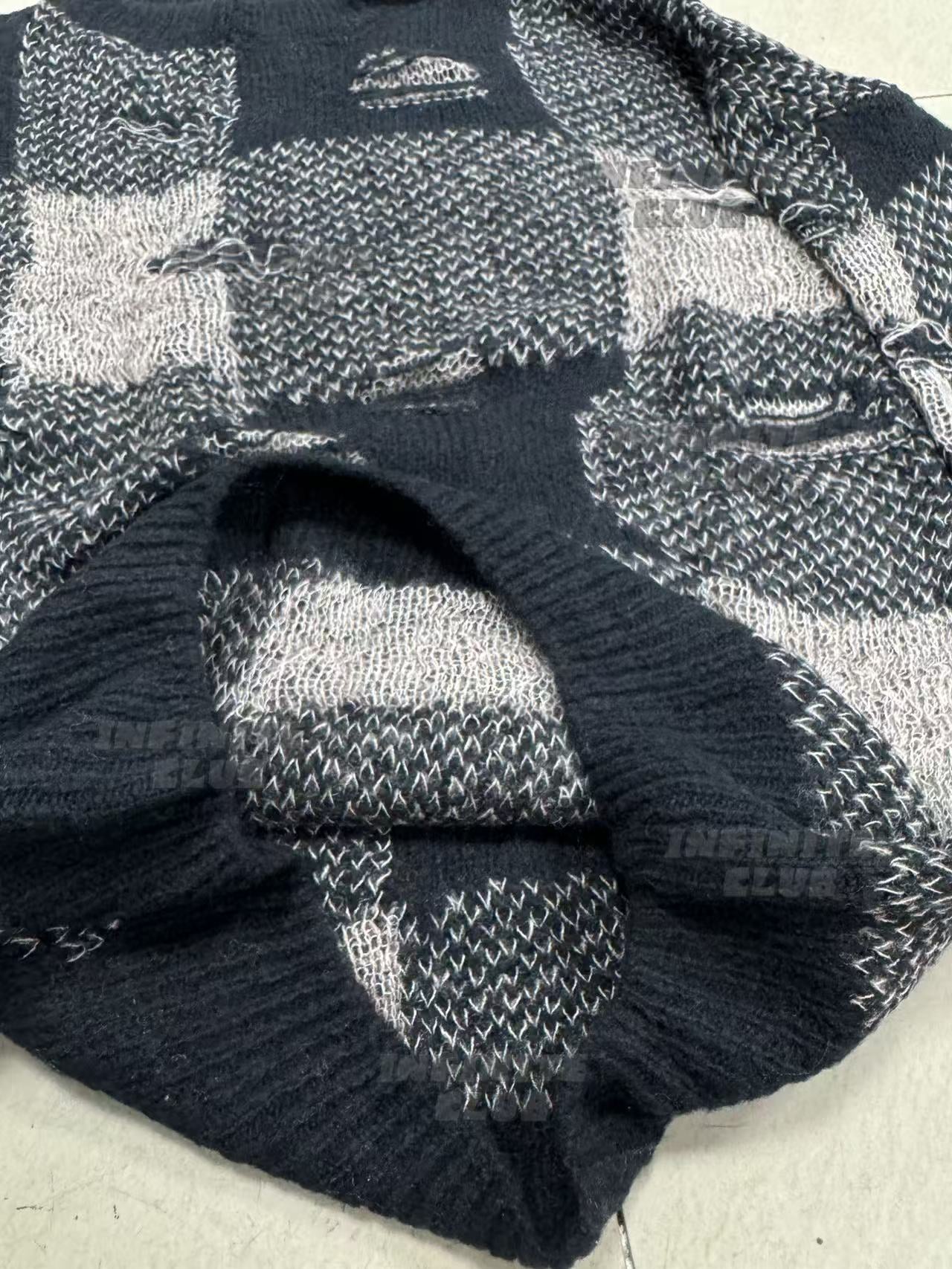 donclick Our Legacy 24FW Distressed Knit Sweater -Round Neck Destroyed Pullover