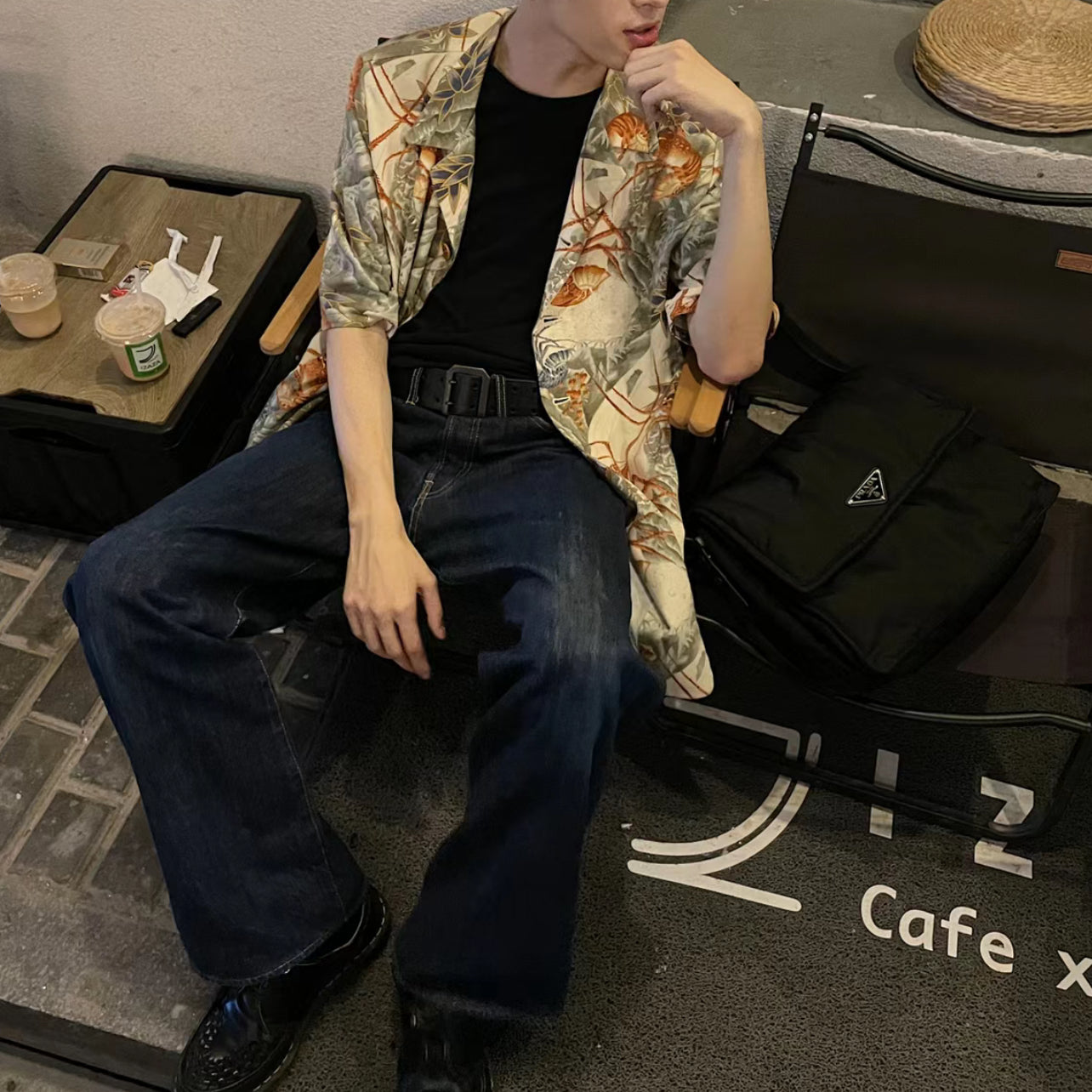 Self-made Yohji 97ss Archive Collection -Ink Lobster Hawaiian Shirt Suit Jackets