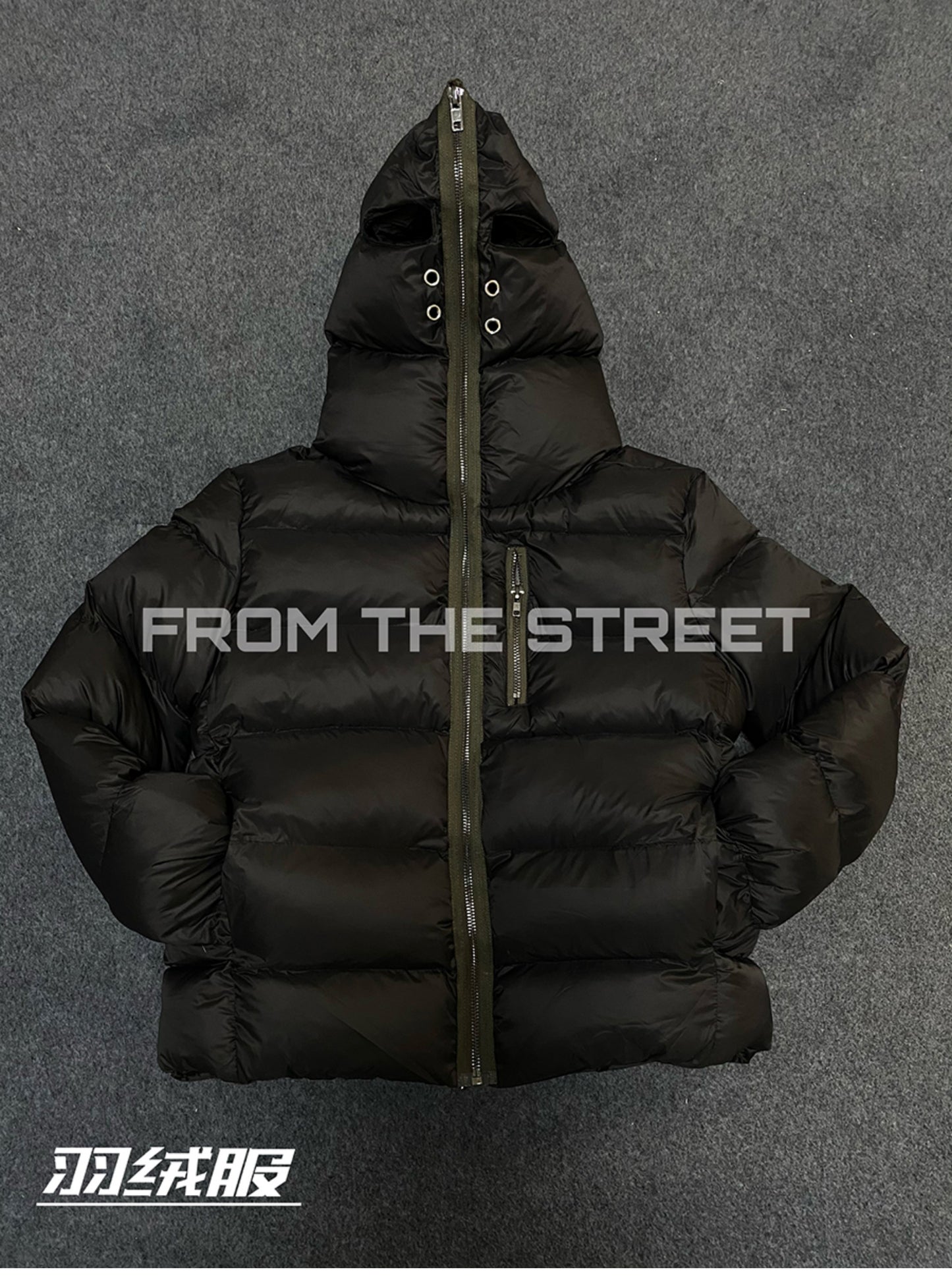FROM THE STREET 24FW RO Masked Puffer Coat – Zip-Up Hooded Down Jacket Unisex