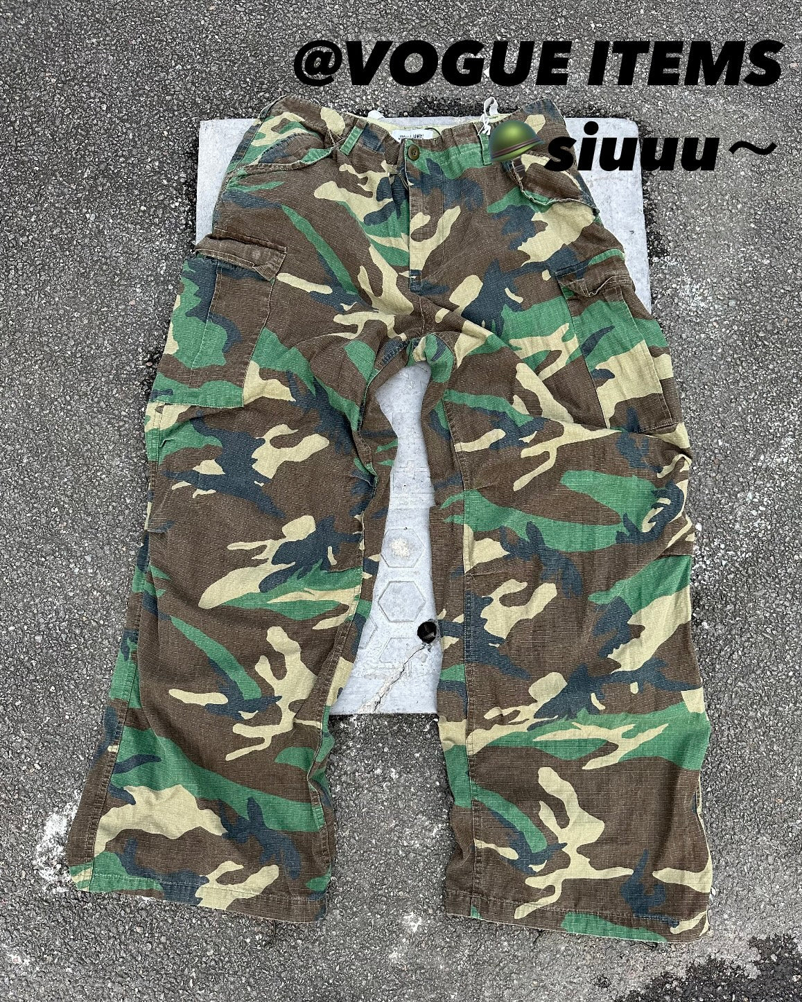 Vintage M65 Remake Camo Work Pants - Baggy Wide-Leg Trousers Playboi Carti