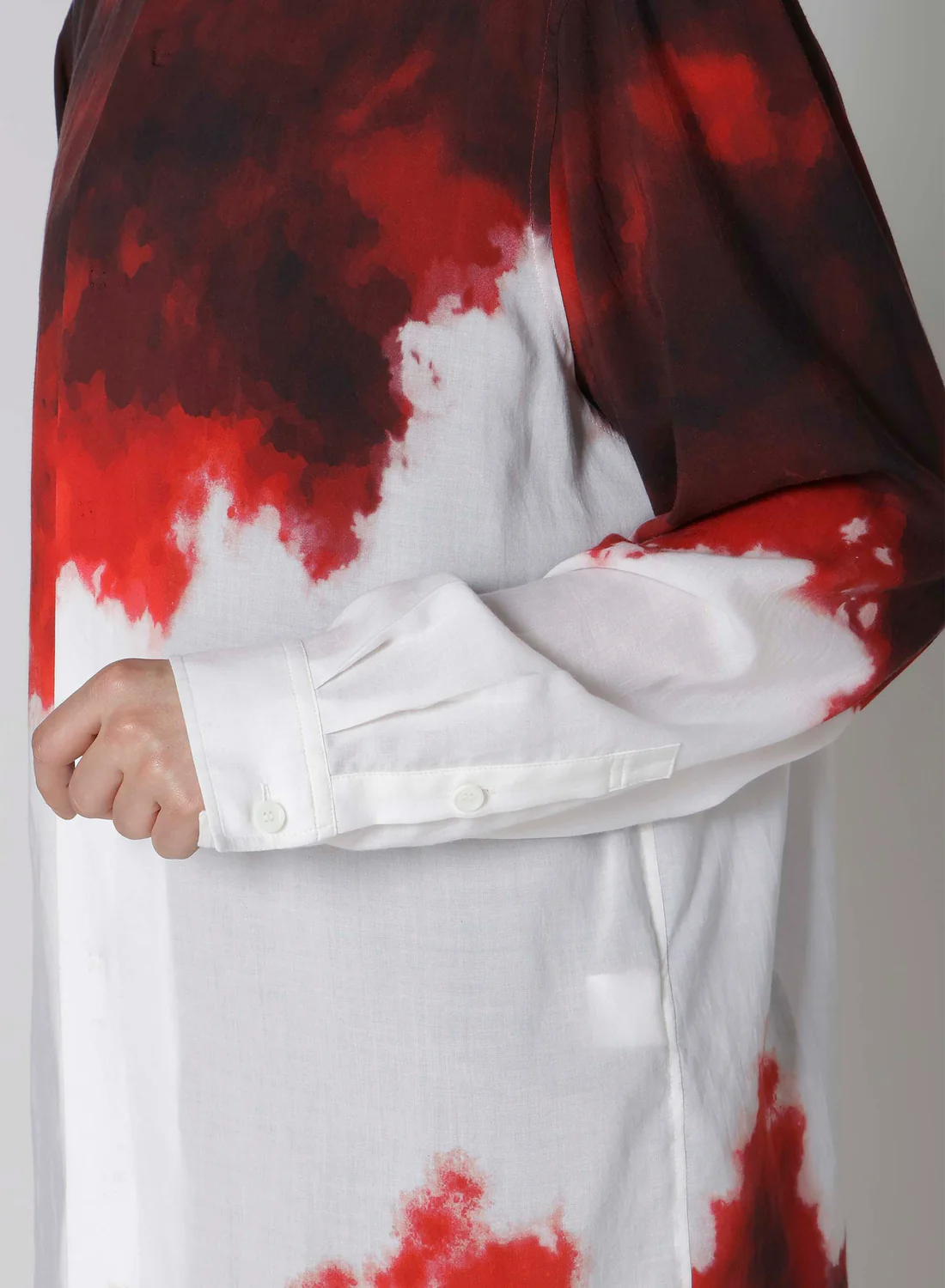 donclickin Yohji 24AW Gradient Tie-Dye Shirt – Cotton Red Ombre Design
