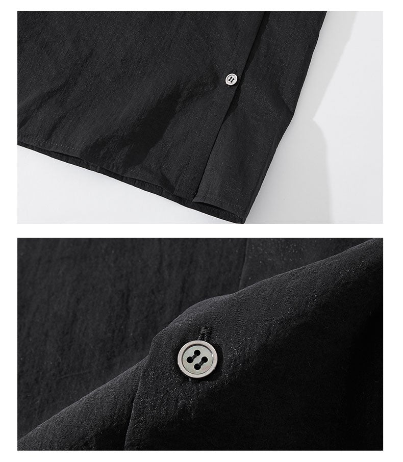 Self-made LEMAIRE 25SS New Glossy Dry Silk Shirt – Sage Green Black Edition