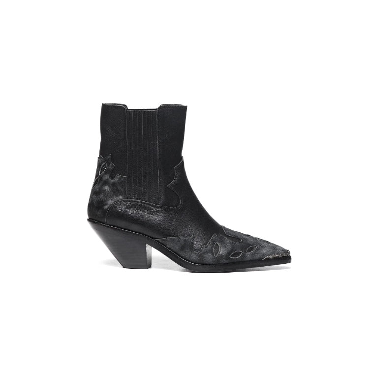 Top-Grain Leather Sole Chelsea Boots -Handcraft Distressed Western Metal Toe Cap