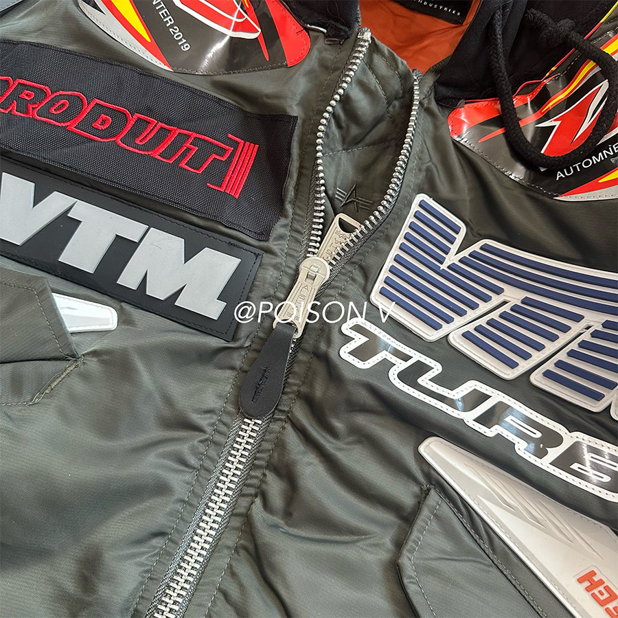 Self-made Vetements x Alpha AW18 Runway Bomber – 3D Silicone Racing Jacket Kanye