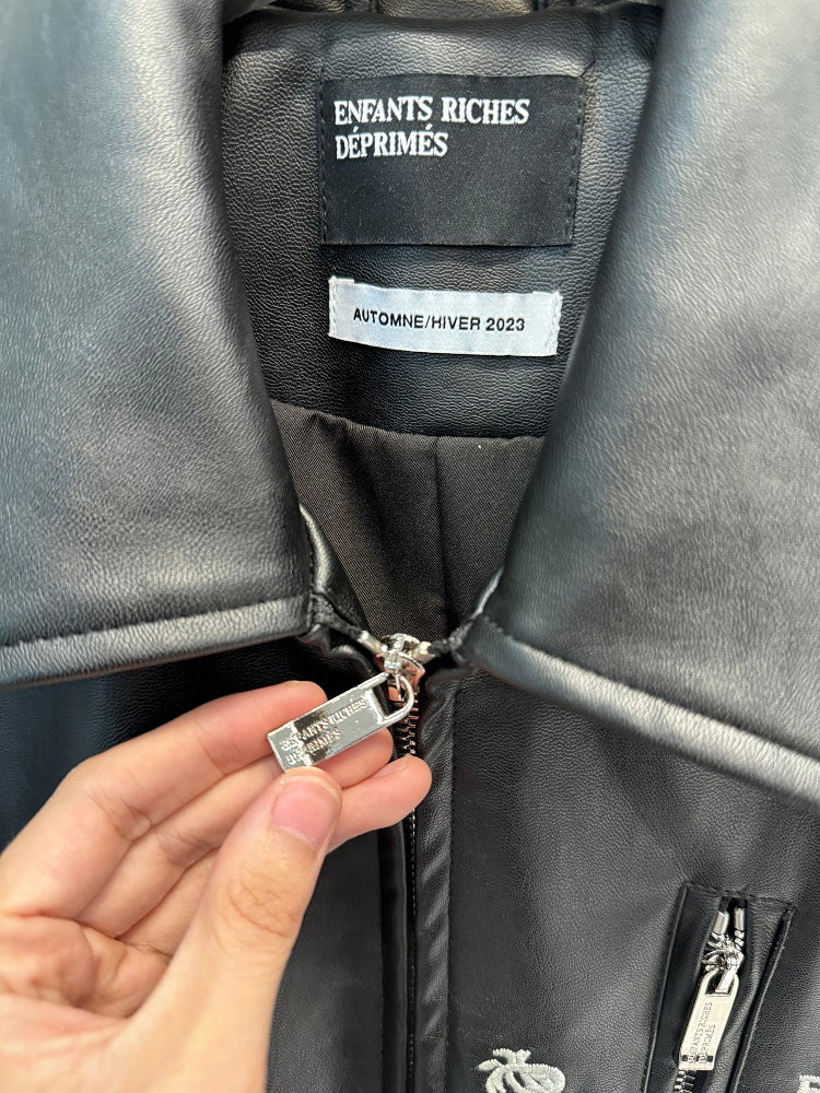 ERD Melancholic Heir PU Lambskin Jacket -Custom-Dyed Coated Cropped Leather Coat
