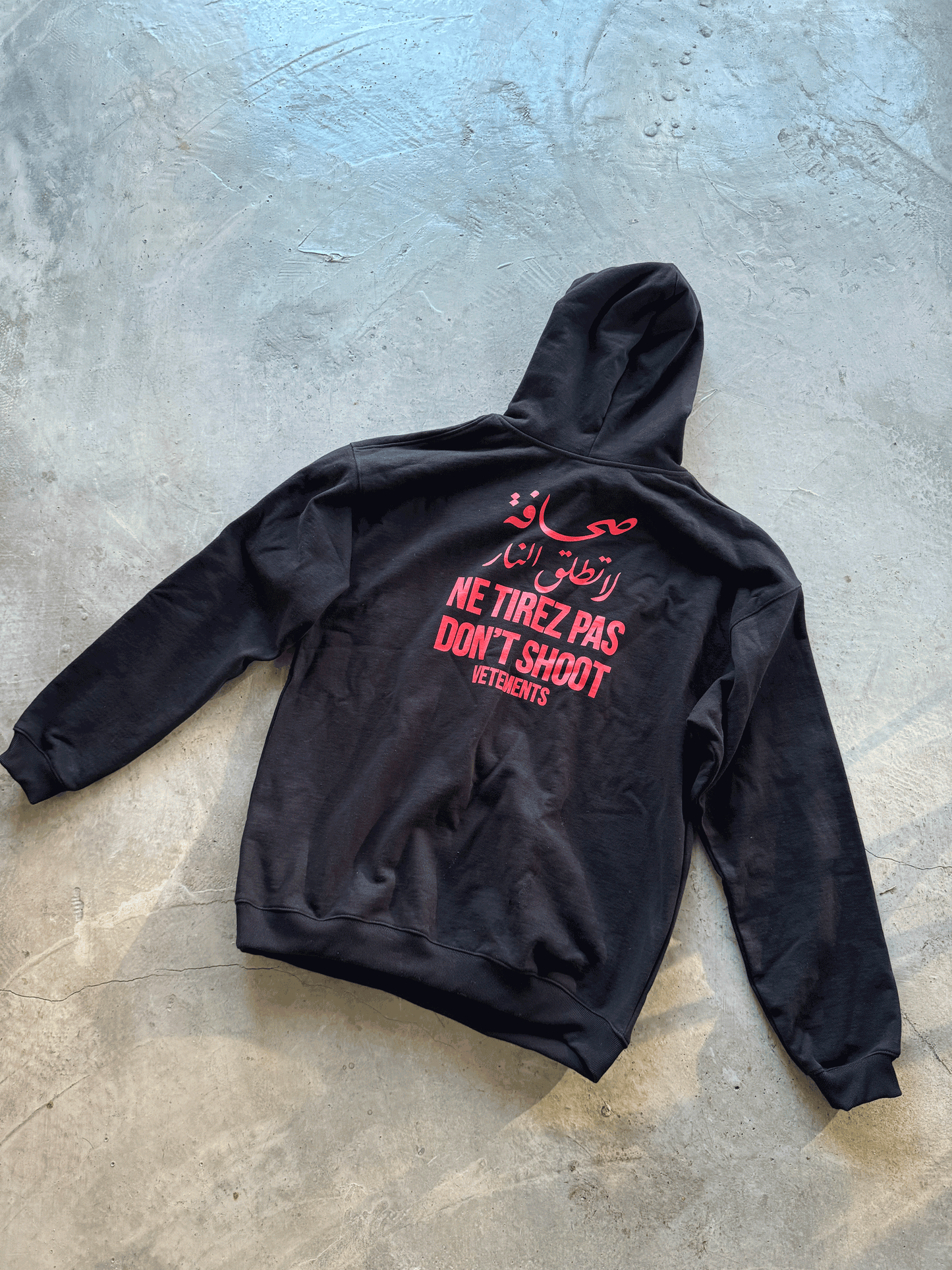 VTM "Don’t Shoot" Hoodie – Anti-War Theme Heavyweight Embroidered