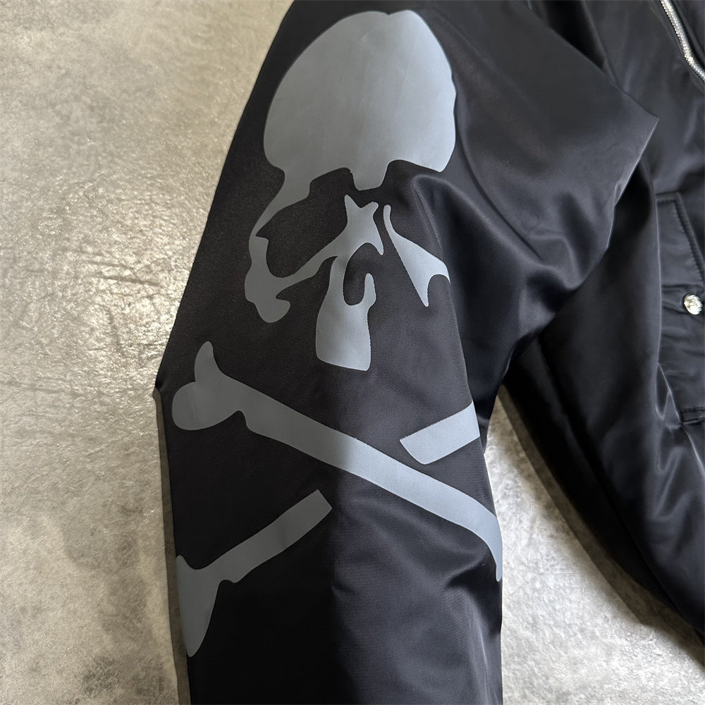 MMJ FW24 Heavyweight Padded Flight Bomber - Mastermind Black Military Jackets