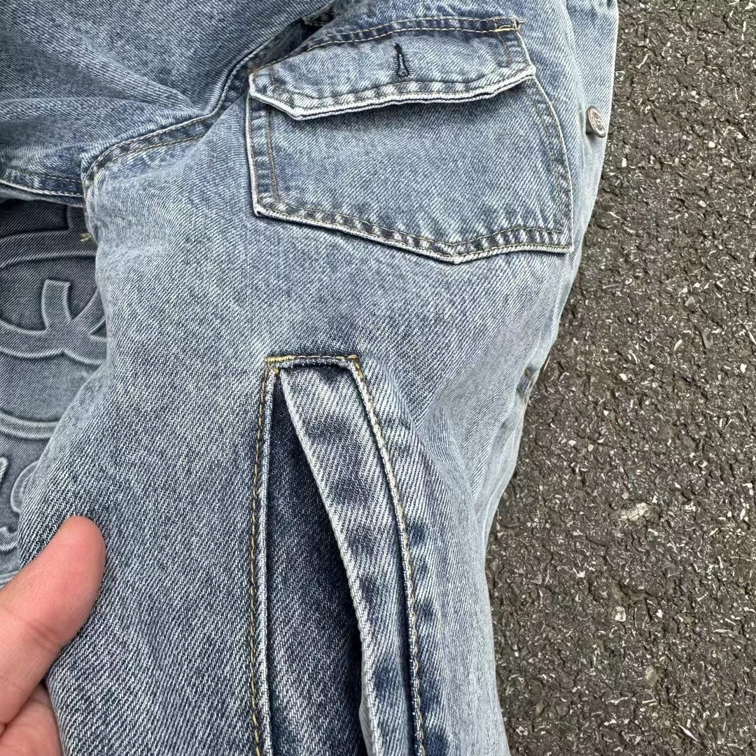 Self-made Stussy Embossed 8 ball X Levis Jacket Washed Denim Outerwear