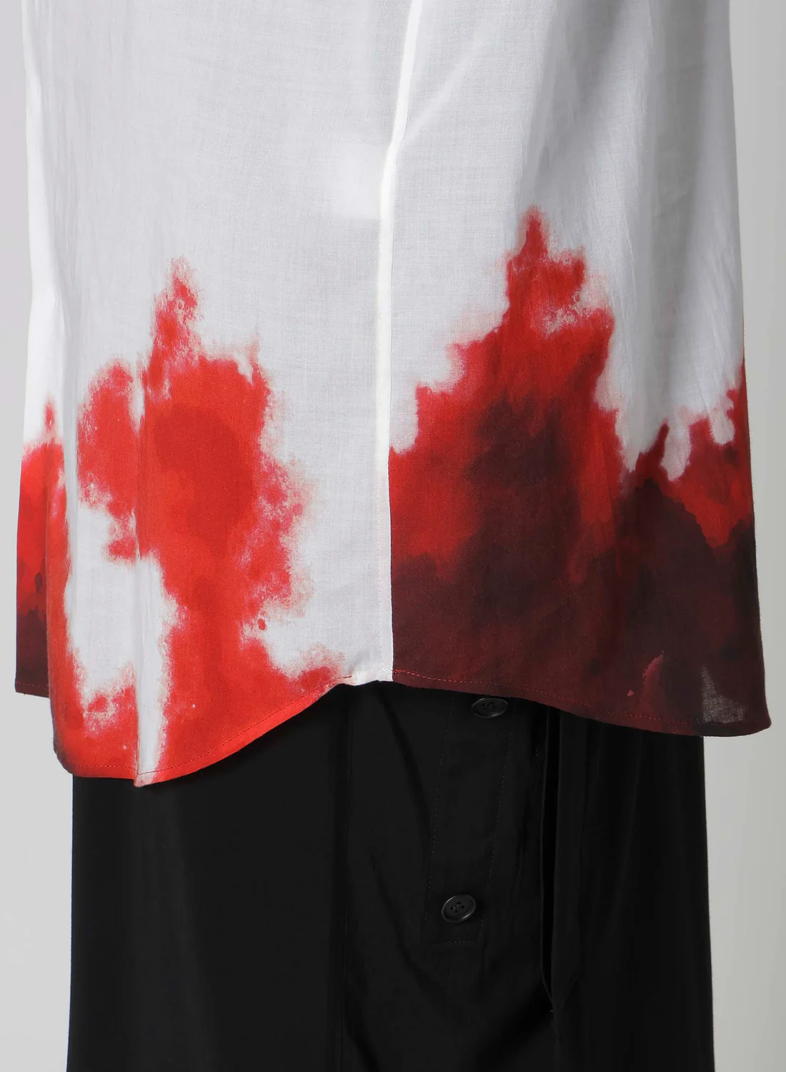 donclickin Yohji 24AW Gradient Tie-Dye Shirt – Cotton Red Ombre Design