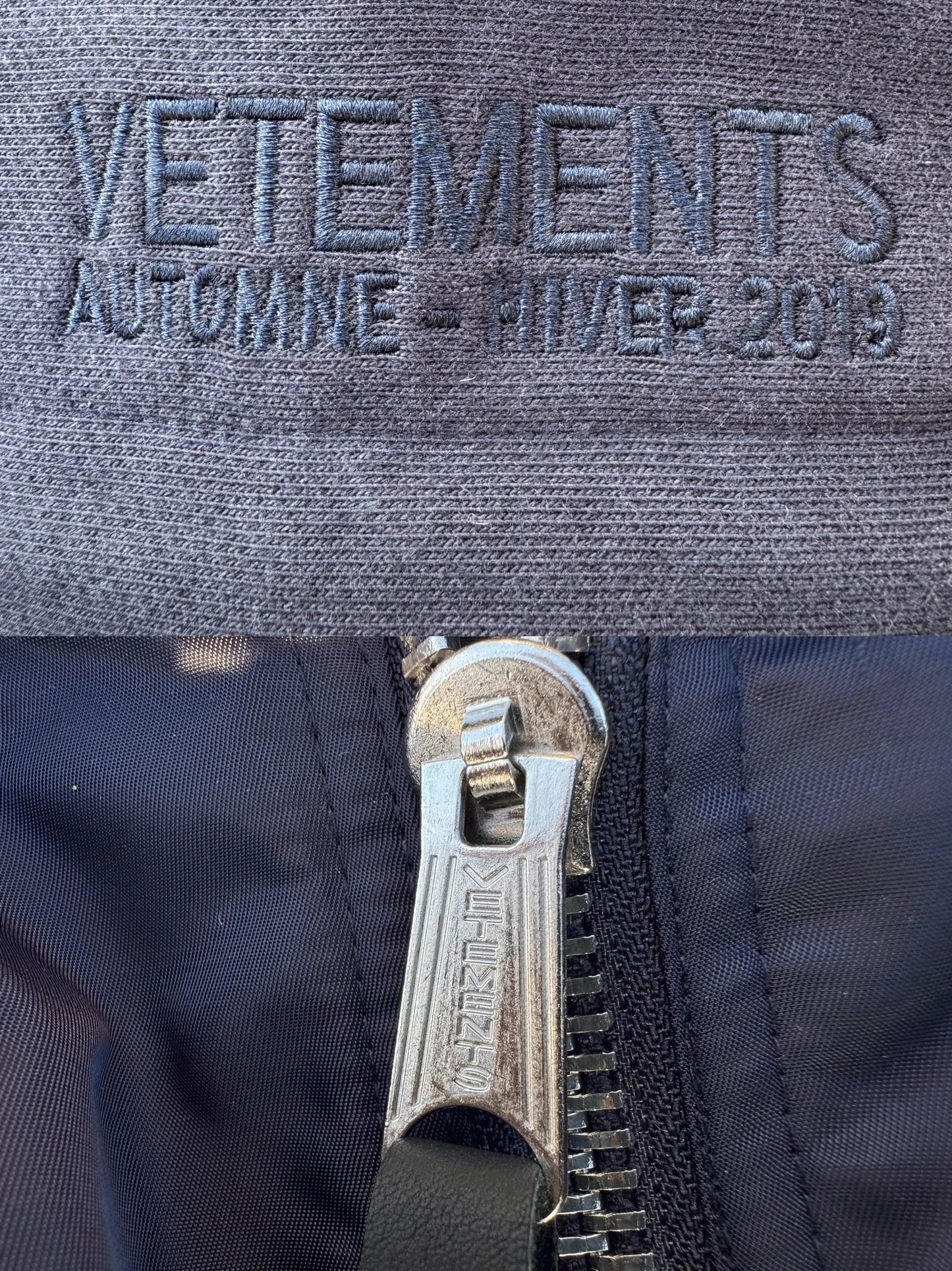 Custom-made 19AW Alpha Industries Vetements Tribal Bomber Blue Padded Jacket