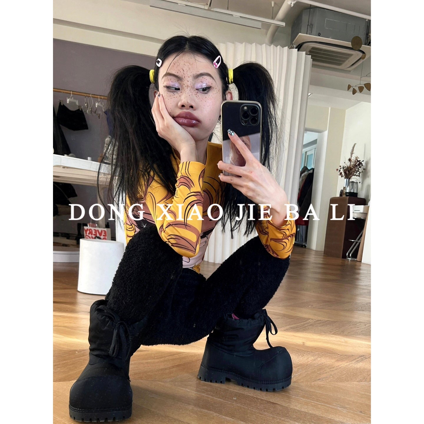 Self-made Parisian Snow Boots Ski Waterproof Anti-Slip Big Head Short Boots