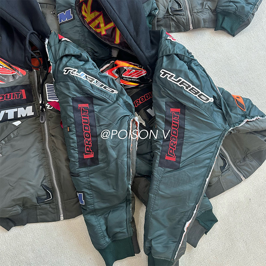 Self-made Vetements x Alpha AW18 Runway Bomber – 3D Silicone Racing Jacket Kanye
