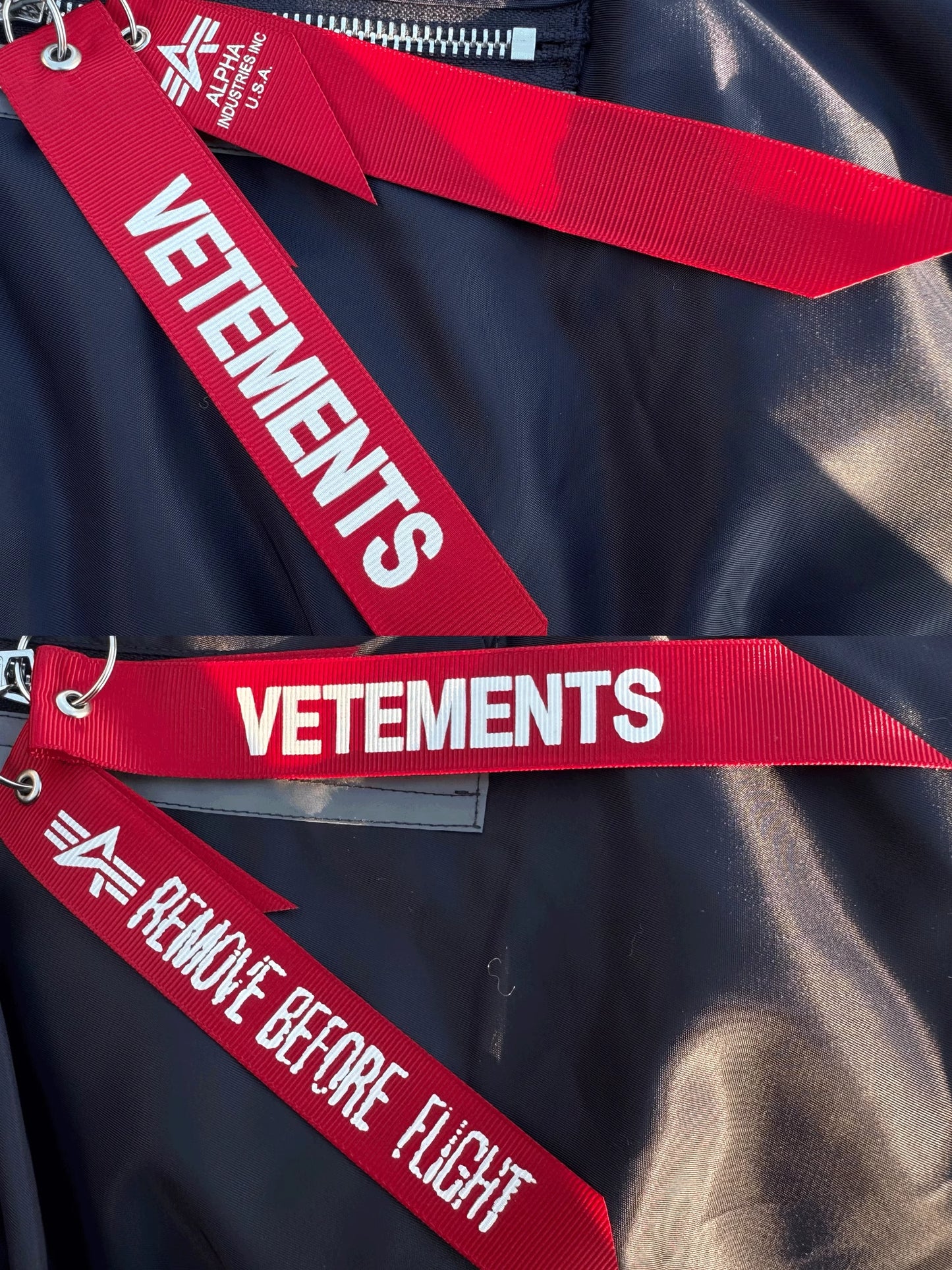 Custom-made 19AW Alpha Industries Vetements Tribal Bomber Blue Padded Jacket
