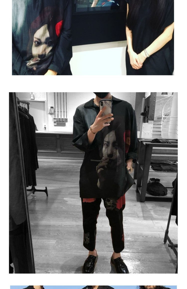 Donclickin Yohji Uchida Suzume Tsubaki Smoking Shirt – Dark Unisex Design