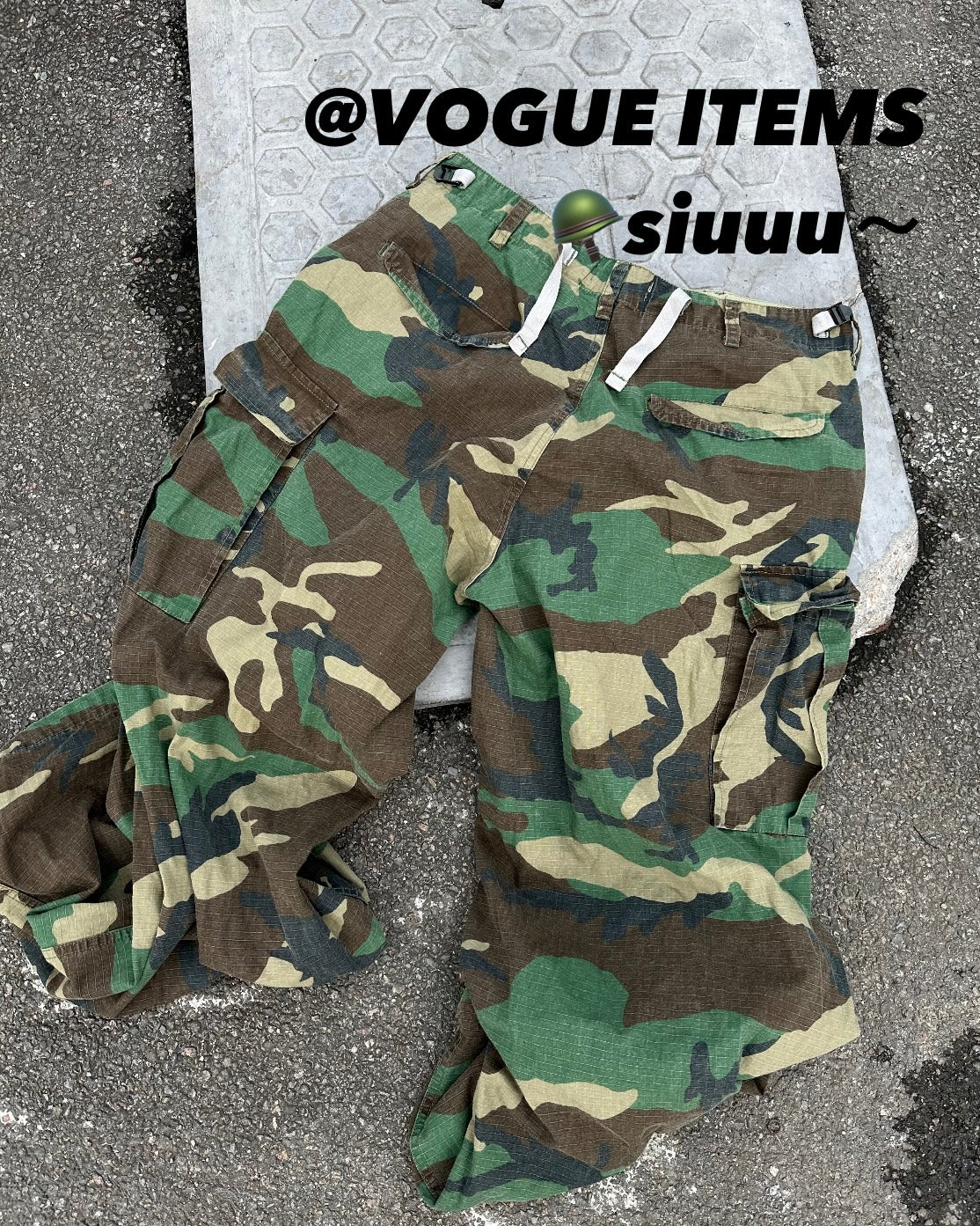 Vintage M65 Remake Camo Work Pants - Baggy Wide-Leg Trousers Playboi Carti