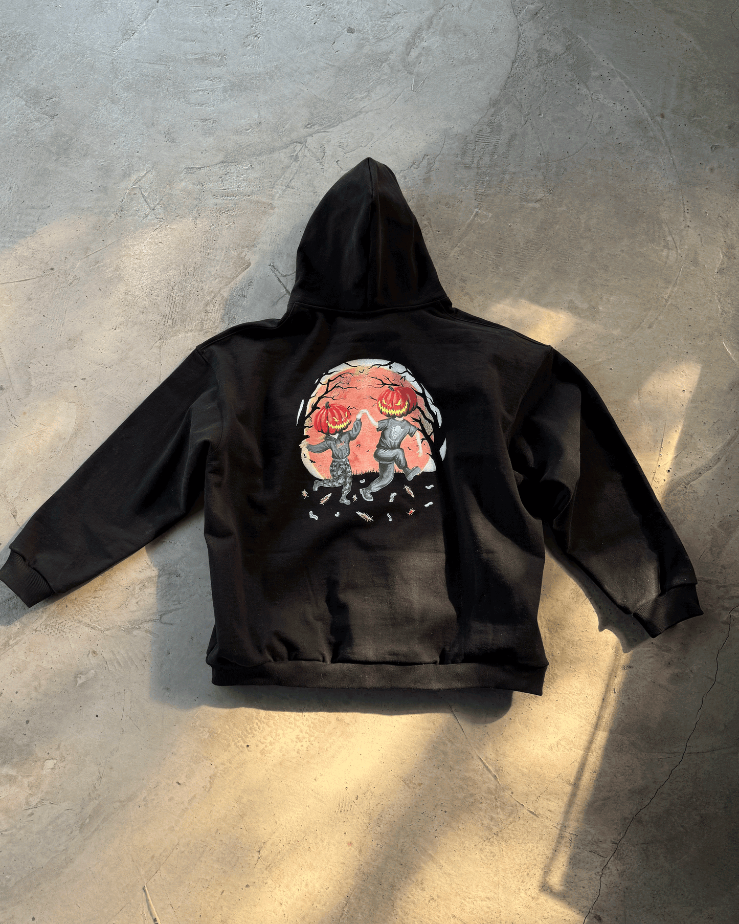 Self-made Vetements AW20 'Hocus Pocus' Pumpkin Print Zip Hoodie - Opium Pullover