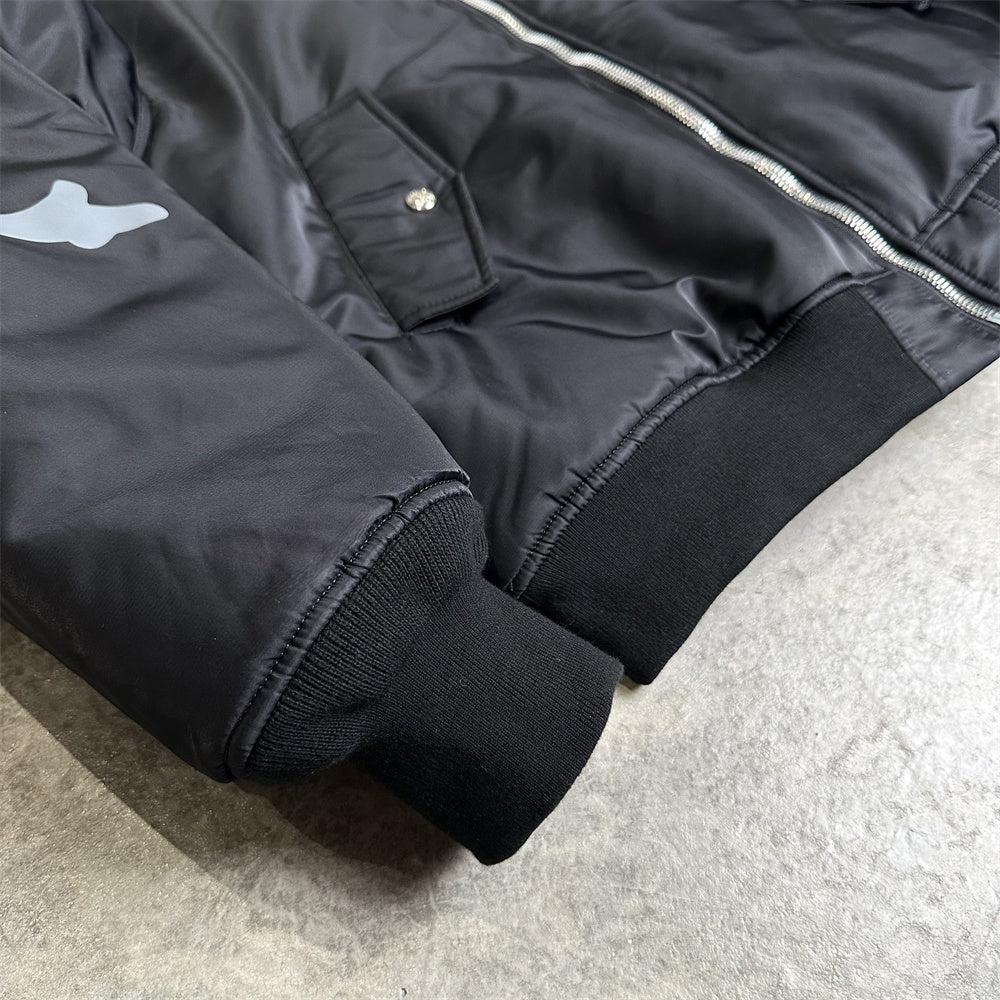 MMJ FW24 Heavyweight Padded Flight Bomber - Mastermind Black Military Jackets